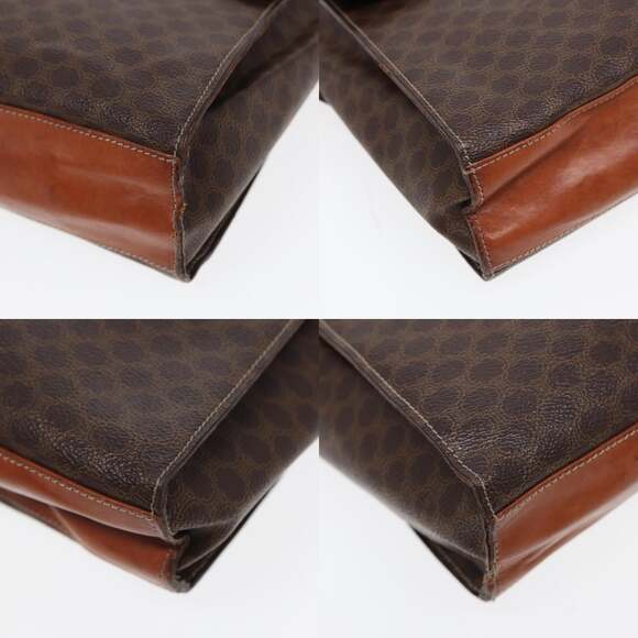 CELINE Macadam Canvas Shoulder Bag Pvc Leather Brown - Picture 10 of 13